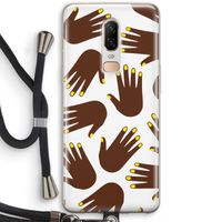 Hands dark: OnePlus 6 Transparant Hoesje met koord