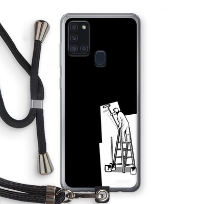 Musketon Painter: Samsung Galaxy A21s Transparant Hoesje met koord