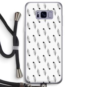 Pluimen: Samsung Galaxy S8 Transparant Hoesje met koord