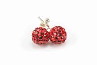 Karma Oorbellen Crystal Ball Red Zilver | 4 mm