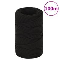 VidaXL Werktouw 2 mm 100 m polyester zwart