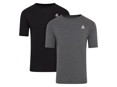 Reebok 2 heren T-shirts (Zwart/grijs, L)