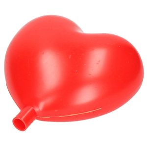 1x Rood kunststof hart decoratie 9 cm   -