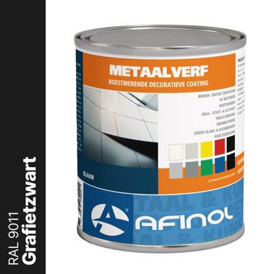 Afinol Metaalverf Grafietzwart (RAL 9011) 750 ml