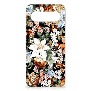 TPU Case voor Google Pixel 8 Dark Flowers