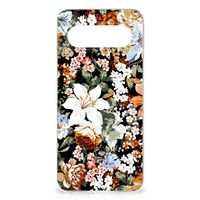 TPU Case voor Google Pixel 8 Dark Flowers - thumbnail