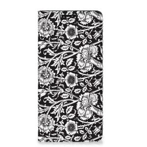 Motorola Edge 20 Pro Smart Cover Black Flowers