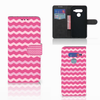 LG V40 Thinq Telefoon Hoesje Waves Pink - thumbnail