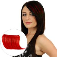 Kleur verloop onzichtbare naadloze haarverlenging pruik stuk recht haar stuk kleur pony haar stuk (rood)