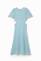 Midi-jurk borduursel cut-outs - BLUE - M
