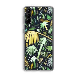 Tropical Palms Dark: Samsung Galaxy S21 Plus Transparant Hoesje
