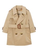 Burberry Kids trench ceinturé en gabardine à capuche - Tons neutres