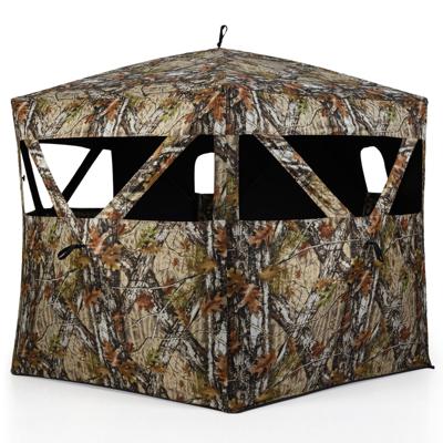 Draagbare Jachttent 4-persoons Grondniveau Camouflagetent Pop-up Camouflagetent 140 x 140 x 176 cm