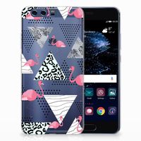 Huawei P10 Plus TPU Hoesje Flamingo Triangle - thumbnail