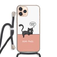 GSM poes: iPhone 11 Pro Transparant Hoesje met koord