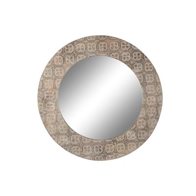 Wandspiegel DKD Home Decor Wit Bruin Mandala Indiaas Decapé 76 x 4 x 76 cm