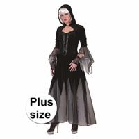 Grote maten vampieren verkleed jurk - Dames - zwart/grijs - Halloween kleding