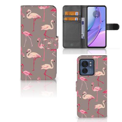 Motorola Edge 40 | Telefoonhoesje | Met pasjeshouder | Flamingo