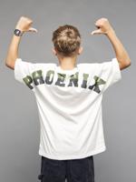 Oversized T-shirt Phoenix JONEN gemêleerd wit