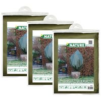 Plantenhoes met trekkoord - 9x stuks - H100 x D50 cm - groen - anti-vorst planten beschermhoes - thumbnail