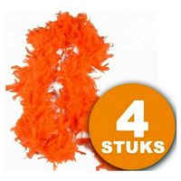 Oranje Feestkleding 4 stuks Oranje Boa 180 cm Feestkleding EK/WK Voetbal Oranje Versiering Versierpakket - thumbnail