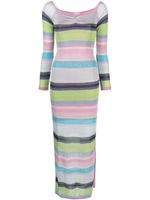 Suboo robe longue Zephyr à rayures - Rose