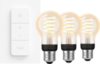 Philips Hue Filament White Ambiance Standaard 3-pack + dimmer