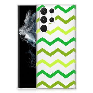 Samsung Galaxy S22 Ultra TPU bumper Zigzag Groen