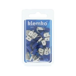 Vlakstekerhuls+tab blauw 6,3x0,8mm 1,5 -2,5mm geïsoleerd 170470 25 stuks Klemko