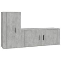 The Living Store Televisiekastenset - betongrijs - 100 x 34.5 x 40 cm - 40 x 34.5 x 80 cm