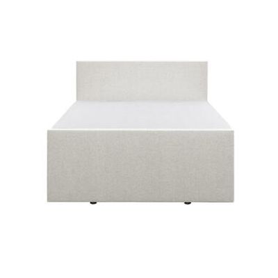 Boxspring met voetbord Liv egaal - ecru - 160x200 cm - ronde poot - Leen Bakker
