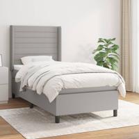 Boxspring met matras stof lichtgrijs 80x200 cm