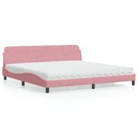 Bed met matras "Dover" fluweel roze 200x200 cm