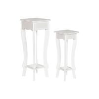 Set van 2 tafels Home ESPRIT Wit 30 x 30 x 76,5 cm