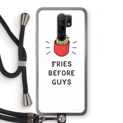 Fries before guys: Xiaomi Redmi 9 Transparant Hoesje met koord