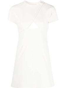 Courrèges robe évasée à découpes - Blanc