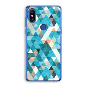 Gekleurde driehoekjes blauw: Xiaomi Mi Mix 3 Transparant Hoesje