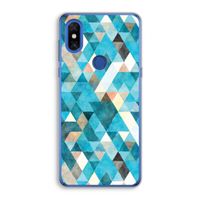 Gekleurde driehoekjes blauw: Xiaomi Mi Mix 3 Transparant Hoesje