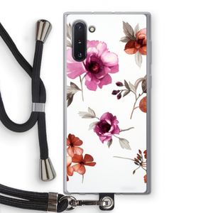 Geschilderde bloemen: Samsung Galaxy Note 10 Transparant Hoesje met koord
