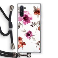 Geschilderde bloemen: Samsung Galaxy Note 10 Transparant Hoesje met koord