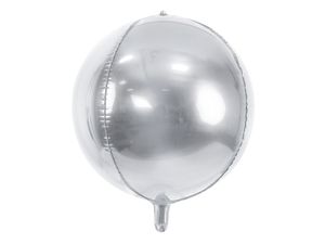 Folie Ballon Bal Metallic Zilver 40cm