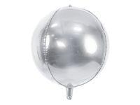 Folie Ballon Bal Metallic Zilver 40cm - thumbnail