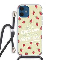Don't forget to have a great day: iPhone 12 Transparant Hoesje met koord