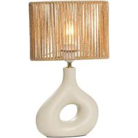 Tafellamp Reva - naturel keramiek - E27 - 42x26x13,5 cm - Leen Bakker