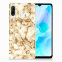 Huawei P30 Lite | TPU | Siliconen hoesje | Marmer Goud