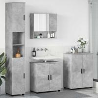 Badkamermeubelset 4 pcs Betongrijs 61 x 35 x 64 cm Bewerkt hout