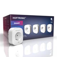 Set van 4 Slimme stekker - WiFi & Bluetooth - Extra plat - Met tijdschakelaar - Compatibel met Amazon Alexa & Google Home - Wit - 16a smart plug