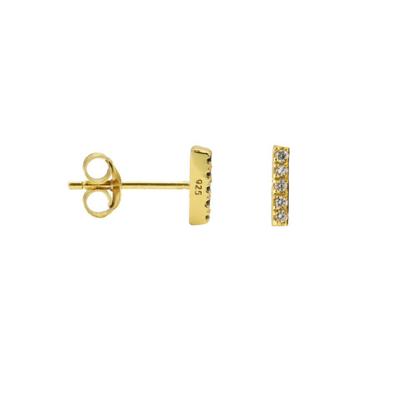 Karma Oorbellen Zirconia Tube Goud