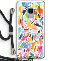 Watercolor Brushstrokes: Samsung Galaxy S9 Transparant Hoesje met koord