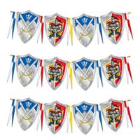 Ridder thema vlaggenlijn - 3x - kinder verjaardag feestje - 6 meter - kunststof - feestversiering